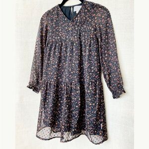 Creamie Floral Girl’s Dress in Black and Pink